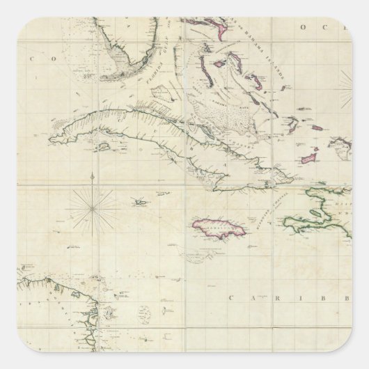 Sticker Carré Tableau général des Antilles (Devant)