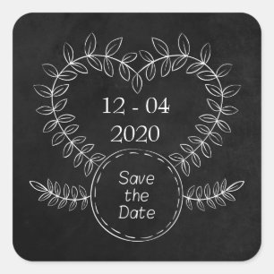 Sticker Carré Tableau noir Épinglez la date Mariage / Événement