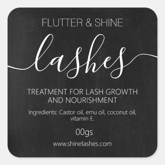 Sticker Carré Tableau noir Eyelash Eyebrow Eyebrow épaississant (Devant)