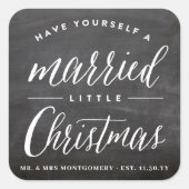 Sticker Carré Tableau noir Marié Petit Noël Férié (Devant)