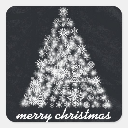 Sticker Carré Tableau noir Sparkboard Noël Sparkies Snowflake Tr (Devant)