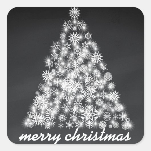 Sticker Carré Tableau noir Sparkboard Noël Sparkies Snowflake Tr (Devant)