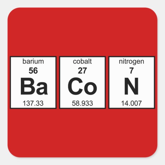 Sticker Carré Tableau périodique BaCoN (Devant)