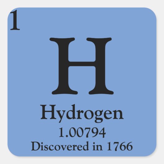 Sticker Carré Tableau périodique de l'hydrogène (Devant)