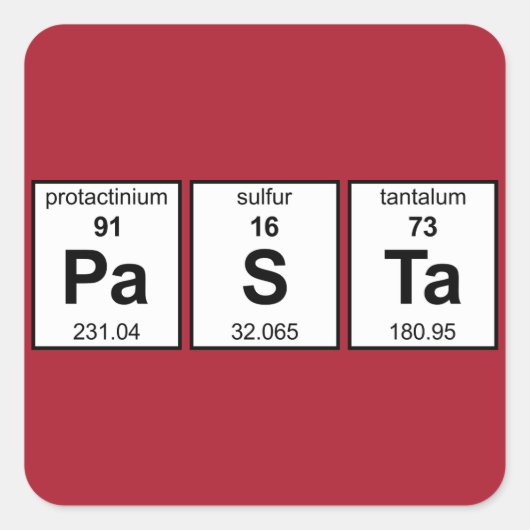 Sticker Carré Tableau périodique PaSTa (Devant)