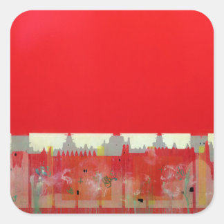 Sticker Carré Tableau rouge
