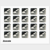 Sticker Carré Tables et chaises blanches (Feuille)