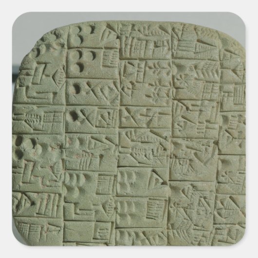 Sticker Carré Tablet avec script cuneiform (Devant)