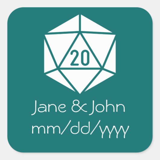 Sticker Carré Tabletop Chic dans l'autocollant Turquoise (Devant)