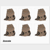 Sticker Carré tablette brune chat perse (Feuille)