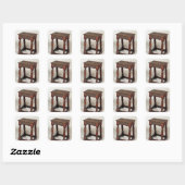 Sticker Carré Tabouret (Feuille)