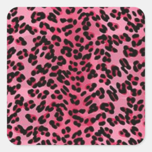 Sticker Carré Taches léopards roses motif