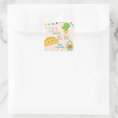 Sticker Carré Taco à propos du grand - fiesta thème anniversaire (Sac)