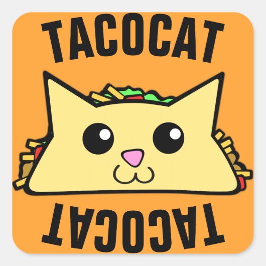Sticker Carré Taco Cat (Devant)