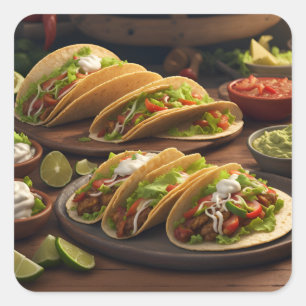 Sticker Carré Tacos