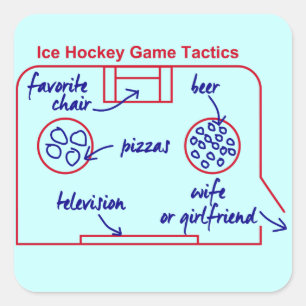Sticker Carré tactique de hockey sur glace originale et amusante