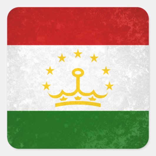 Sticker Carré Tadjikistan (Devant)