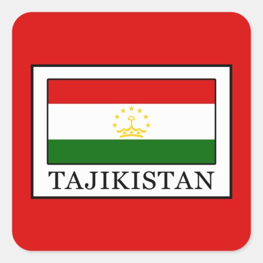 Sticker Carré Tadjikistan (Devant)