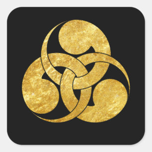 Sticker Carré Tadpole Mon clan samouraï japonais