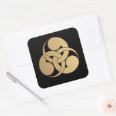Sticker Carré Tadpole Mon japonais samouraï clan brossé or (Enveloppe)