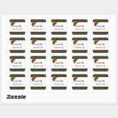 Sticker Carré Tag Recette de vacances Green Red Plaid Custom Rec (Feuille)