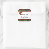 Sticker Carré Tag Recette de vacances Green Red Plaid Custom Rec (Sac)