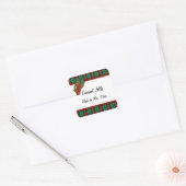Sticker Carré Tag Recette de vacances Green Red Plaid Custom Rec (Enveloppe)