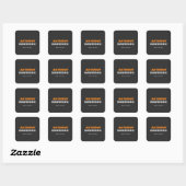Sticker Carré Taille parfaite alternative Gris Orange Texte en g (Feuille)