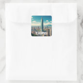 Sticker Carré Taipei 101 Taïwan (Sac)