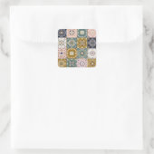 Sticker Carré Talavera Indian : Patchwork, Ethnic Mosaic. (Sac)