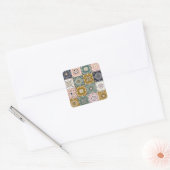 Sticker Carré Talavera Indian : Patchwork, Ethnic Mosaic. (Enveloppe)