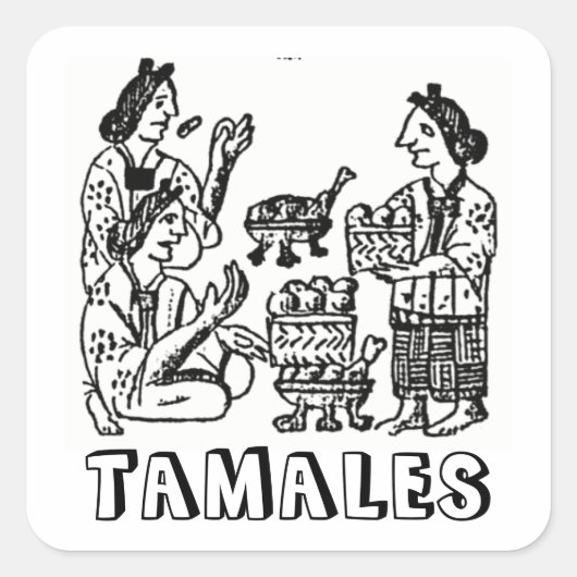 Sticker Carré Tamales (Codex florentin, XVIe siècle) (Devant)