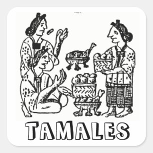 Sticker Carré Tamales (Codex florentin, XVIe siècle)