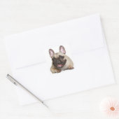 Sticker Carré Tan French Bulldog Brown / Chien chiot noir (Enveloppe)