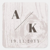 Sticker Carré Tan Rustic Woodgrain Texture Mariage de automne d' (Devant)