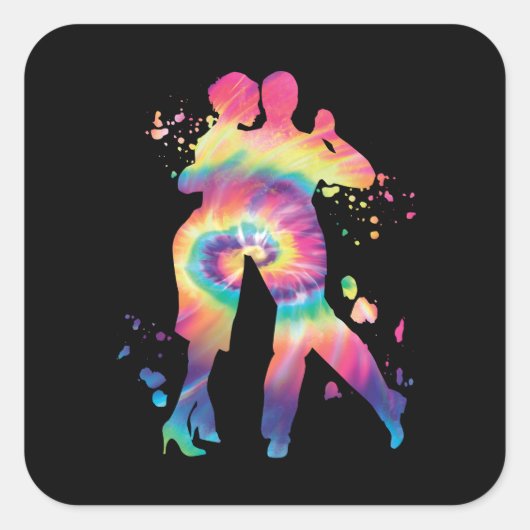 Sticker Carré Tango Argentino Danser Milonga Vals (Devant)