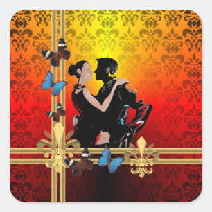 Sticker Carré Tango sur damas