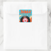 Sticker Carré Tango Vinyl Record avec notes de musique Pop Art (Sac)