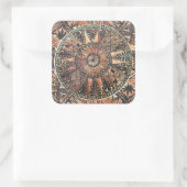 Sticker Carré Tapa de tatouage hawaïen primitif Kapa (Sac)