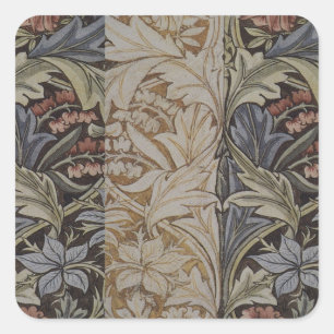 Sticker Carré Tapisserie de Jacinthe de William Morris Botanique