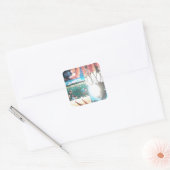 Sticker Carré Tapisserie kenyane : Faune, culture et plage côtiè (Enveloppe)