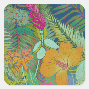 Sticker Carré Tapisserie tropicale II