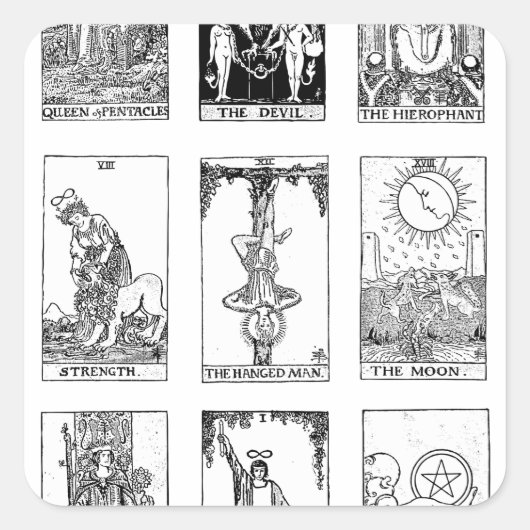 Sticker Carré tarot antique (Devant)