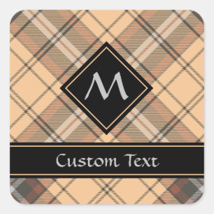 Sticker Carré Tartan beige et Brown