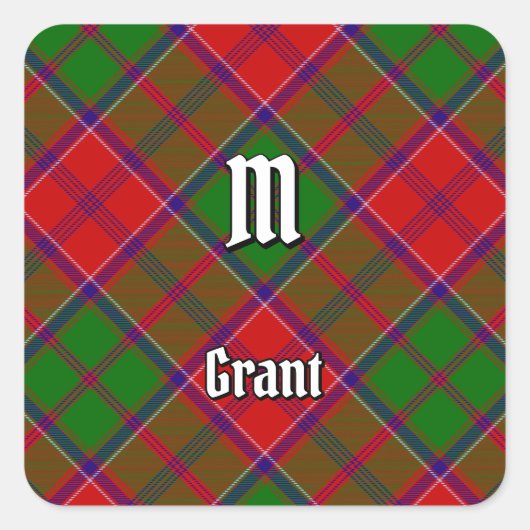 Sticker Carré Tartan du clan Grant (Devant)