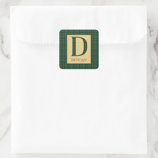 Sticker Carré Tartan Duncan Monogramme D   (Sac)
