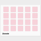 Sticker Carré Tartan rose (Feuille)