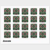 Sticker Carré Tartan vert et rose (Feuille)