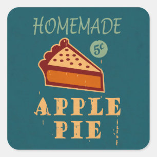 Sticker Carré Tarte aux pommes