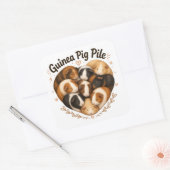 Sticker Carré Tas de cochons d'Inde (Enveloppe)